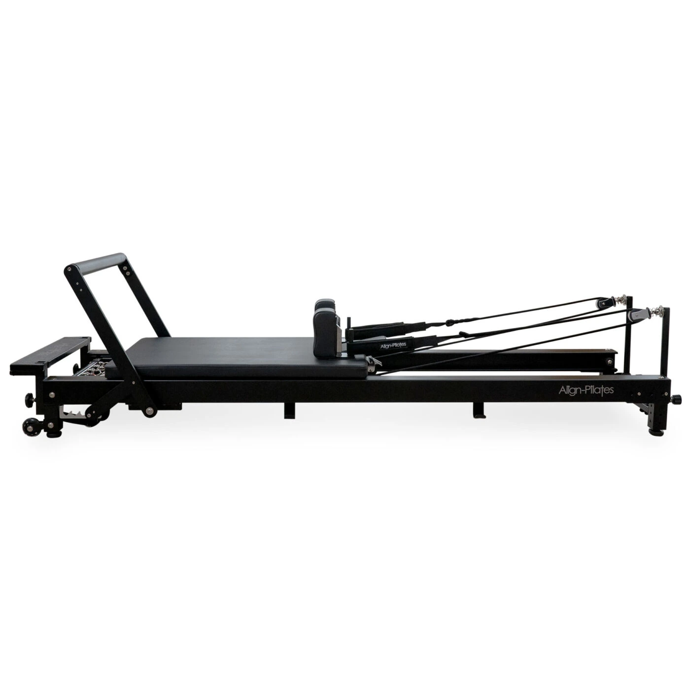86" Classical Pilates Reformer with Metal Pole & Sitting Box Black